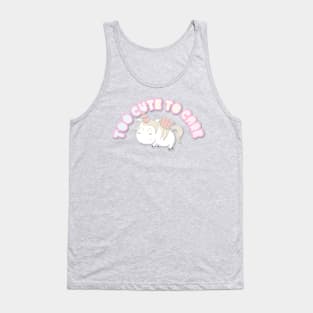 Too Cute To Care - Rainbow Pastel Unicorn Design Tank Top